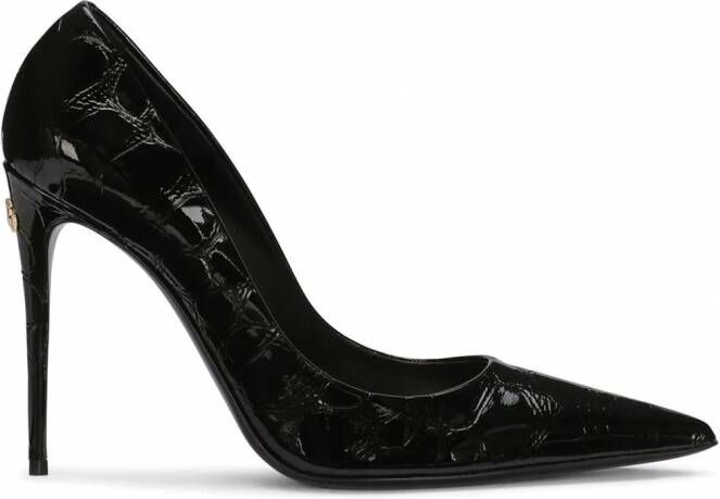 Dolce & Gabbana Décolleté pumps met krokodillenleer-reliëf Zwart