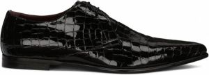 Dolce & Gabbana Derby schoenen met krokodillenleer-reliëf Zwart