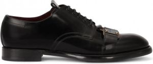 Dolce & Gabbana Derby schoenen met logoplakkaat heren kalfsleer leerleer 39.5 Zwart