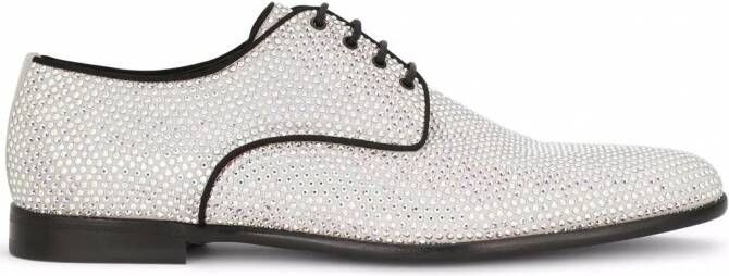 Dolce & Gabbana Derby schoenen met stras Zilver