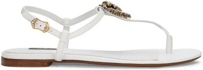 Dolce & Gabbana Devotion leren sandalen Wit