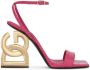 Dolce & Gabbana 3.5 105mm leren sandalen met krokodillen-reliëf Roze - Thumbnail 1