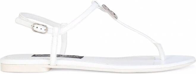 Dolce & Gabbana DG leren sandalen Wit