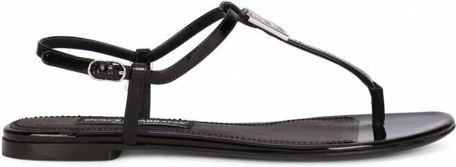 Dolce & Gabbana DG leren sandalen Zwart