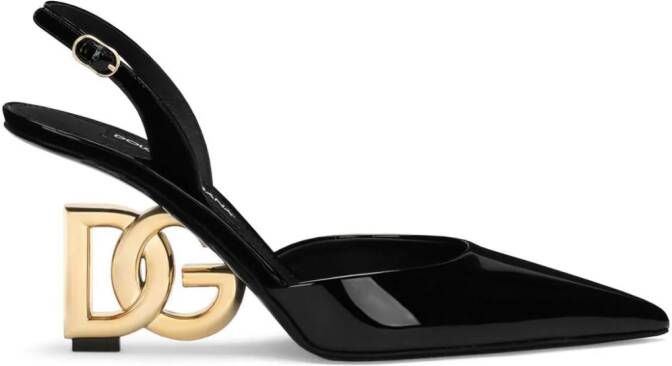 Dolce & Gabbana DG leren slingback pumps Zwart