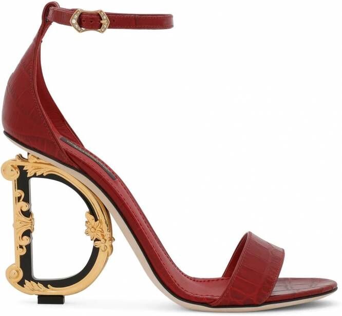 Dolce & Gabbana Baroque DG leren 105mm sandalen Rood