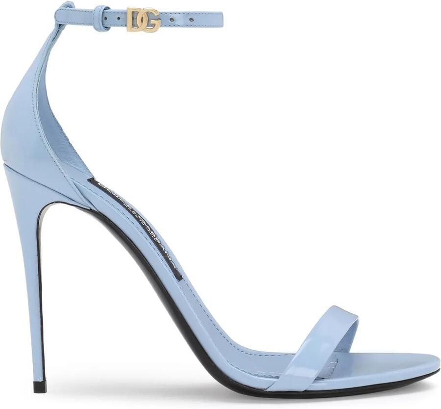 Dolce & Gabbana 105 mm DNA gepolijste leren sandalen Blauw