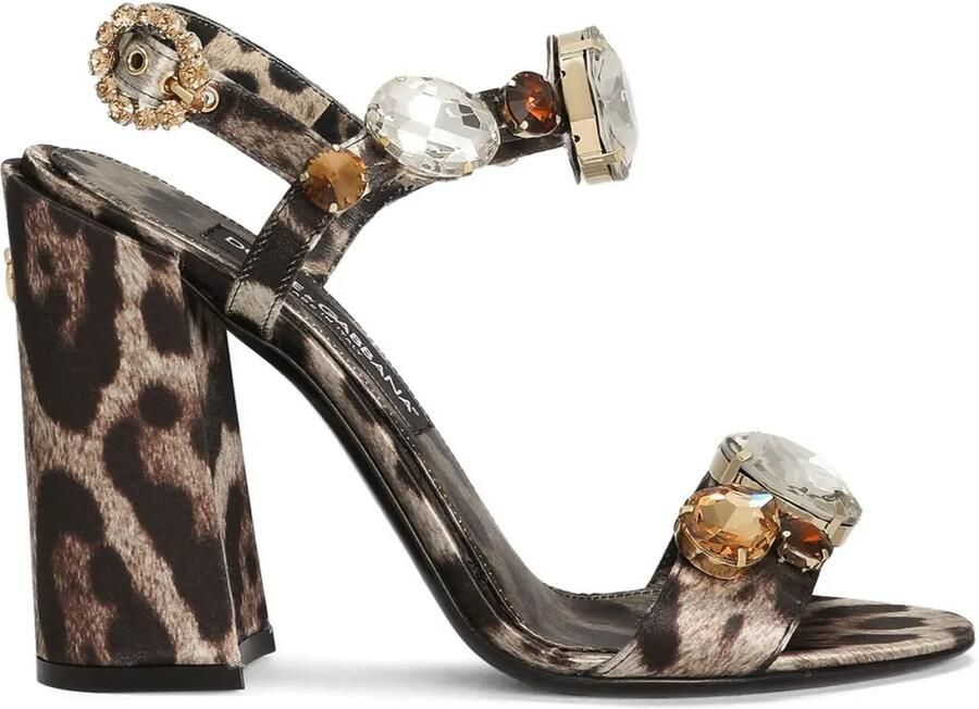 Dolce & Gabbana 105 mm sandalen verfraaid met edelstenen Beige