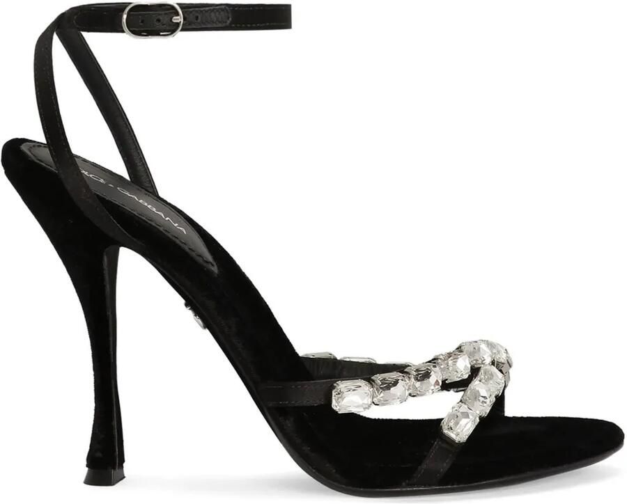 Dolce & Gabbana 105 mm sandalen verfraaid met kristallen Zwart
