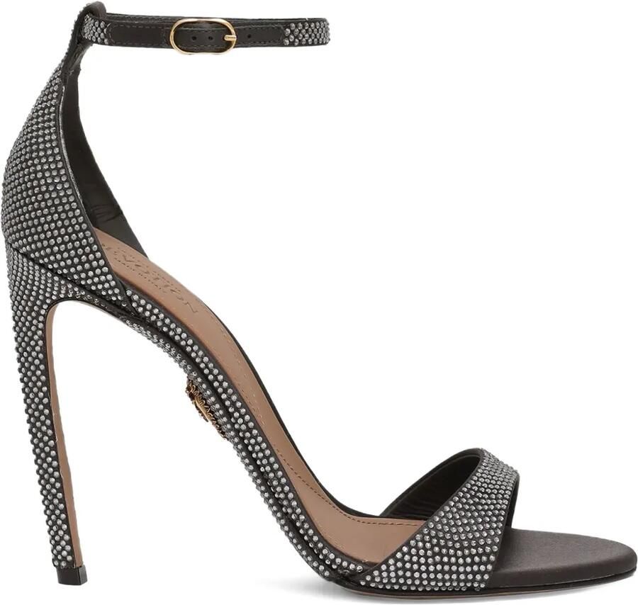 Dolce & Gabbana 105 mm sandalen verfraaid met stras en enkelbandje Zilver