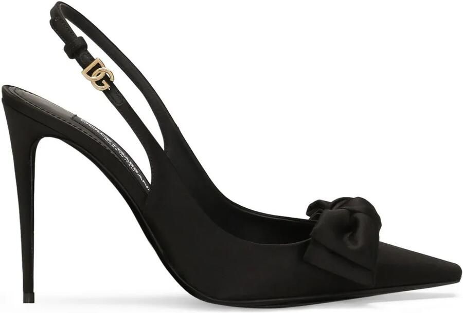 Dolce & Gabbana 105 mm slingback pumps met strikdetail Zwart