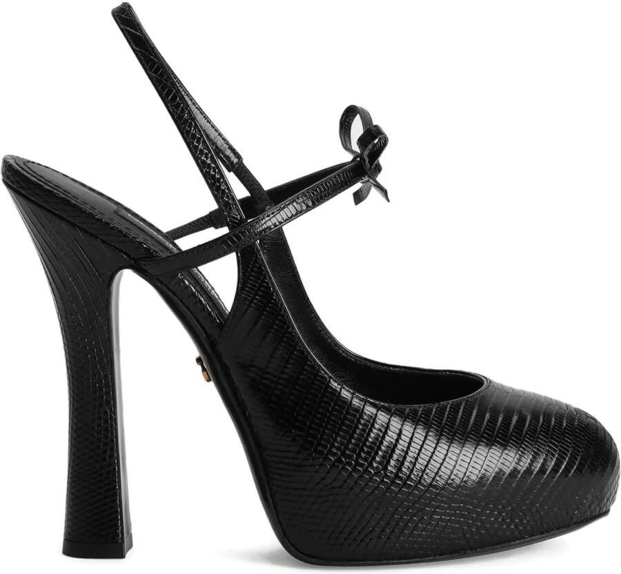 Dolce & Gabbana Vally slingbacks van hagedissen-effect Zwart