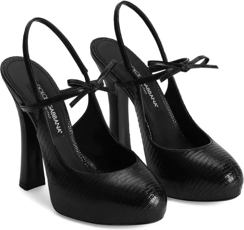 Dolce & Gabbana Vally slingbacks van hagedissen-effect Zwart - Foto 4