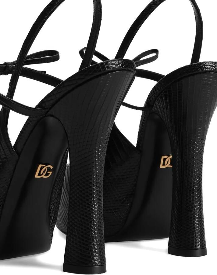 Dolce & Gabbana Vally slingbacks van hagedissen-effect Zwart - Foto 2