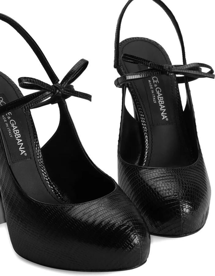 Dolce & Gabbana Vally slingbacks van hagedissen-effect Zwart - Foto 3