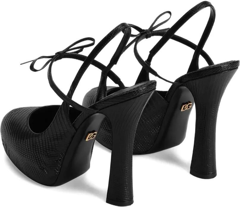 Dolce & Gabbana Vally slingbacks van hagedissen-effect Zwart - Foto 5