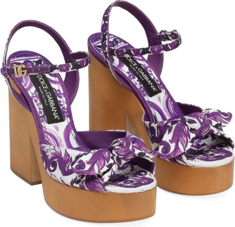 Dolce & Gabbana Sandalen met open neus en Majolica-print Paars - Foto 2