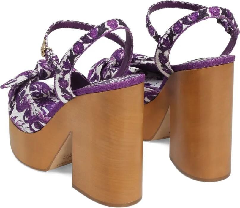Dolce & Gabbana Sandalen met open neus en Majolica-print Paars - Foto 4