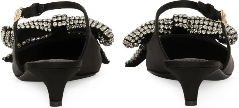 Dolce & Gabbana 40 mm slingback pumps met strik Zwart - Foto 4