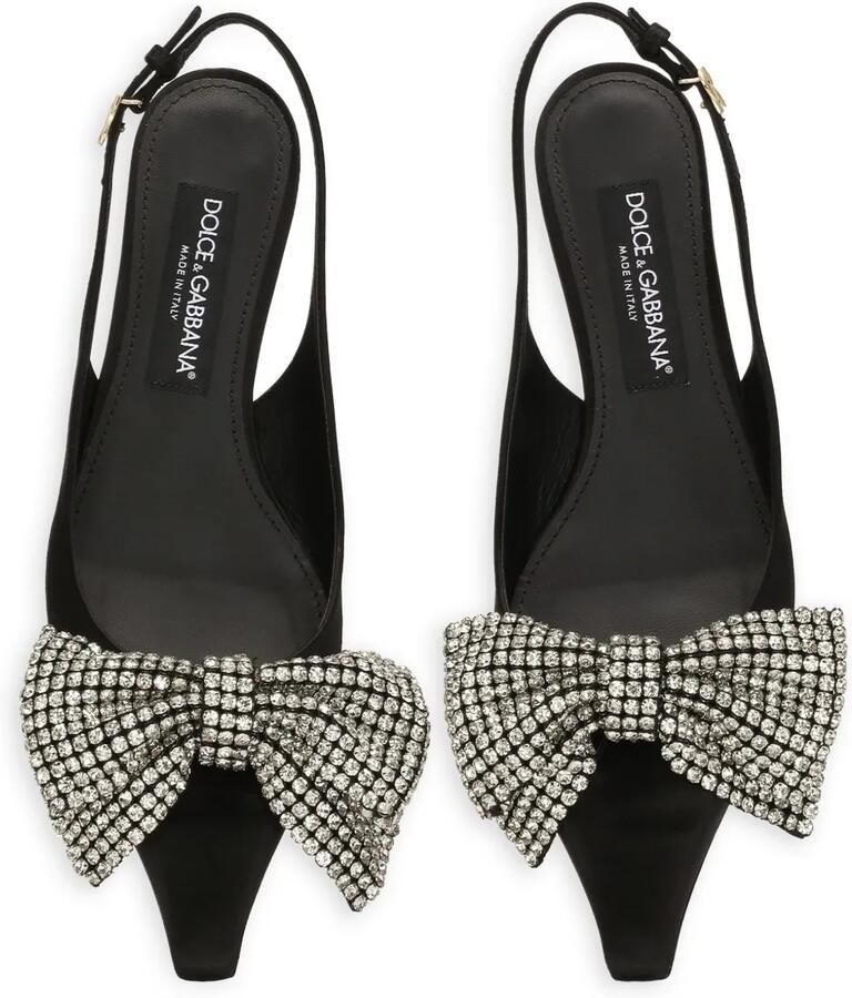 Dolce & Gabbana 40 mm slingback pumps met strik Zwart - Foto 2