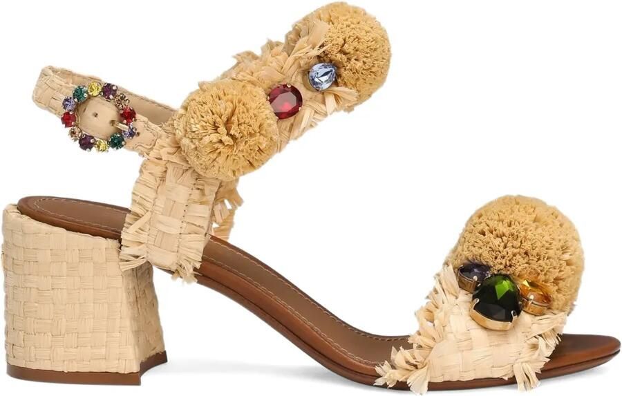 Dolce & Gabbana 60 mm sandalen met pompon-detail Beige