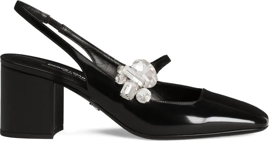 Dolce & Gabbana 60 mm slingback pumps met kristallen Zwart