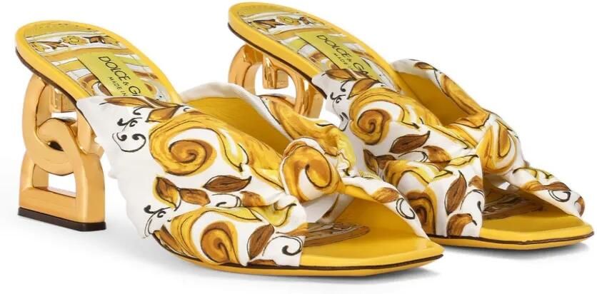 Dolce & Gabbana 75 mm DG Pop sandalen met Majolica-print Geel - Foto 4
