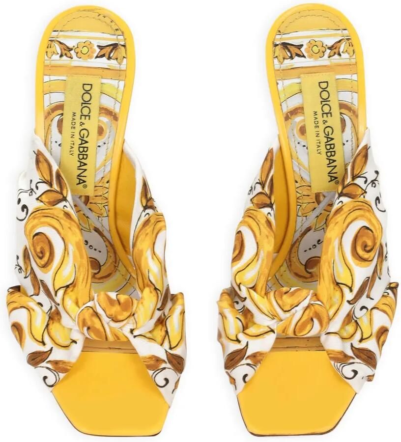 Dolce & Gabbana 75 mm DG Pop sandalen met Majolica-print Geel - Foto 2