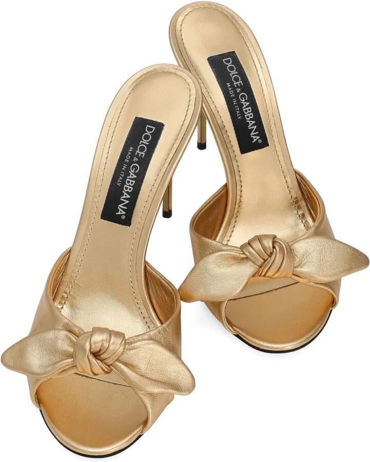 Dolce & Gabbana 90 mm leren sandalen met geknoopt detail Geel - Foto 2