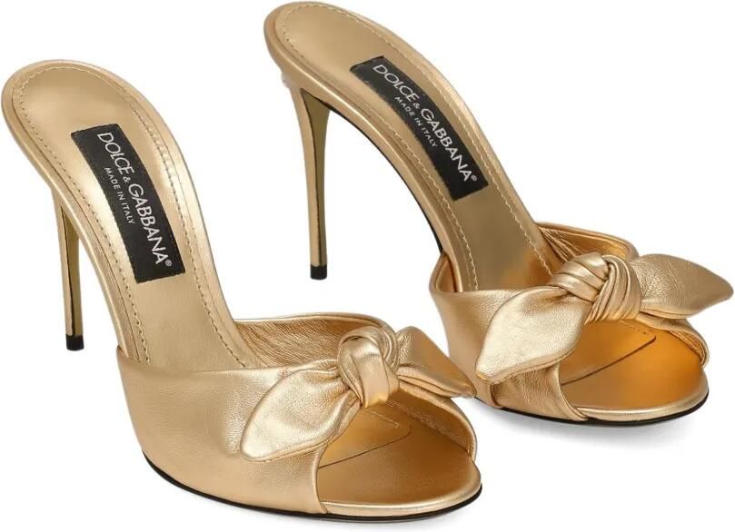 Dolce & Gabbana 90 mm leren sandalen met geknoopt detail Geel - Foto 3