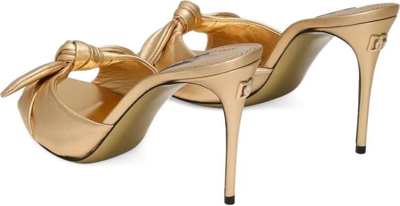 Dolce & Gabbana 90 mm leren sandalen met geknoopt detail Geel - Foto 4