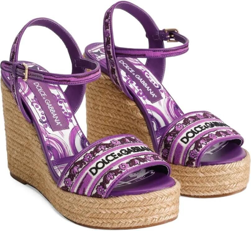 Dolce & Gabbana 90 mm sandalen met Maiolica-print Paars