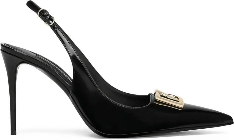 Dolce & Gabbana 90 mm slingback pumps met DG-logoplakkaat Zwart - Foto 3