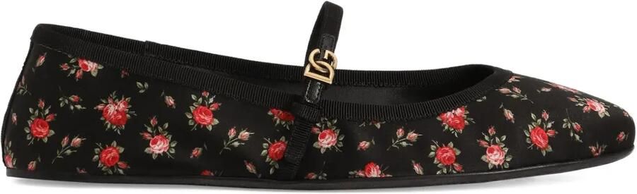 Dolce & Gabbana Ballerina's met bloemenprint Zwart