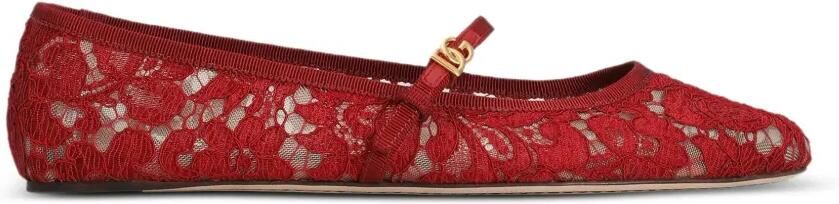 Dolce & Gabbana Ballerina's met kant Rood - Foto 2