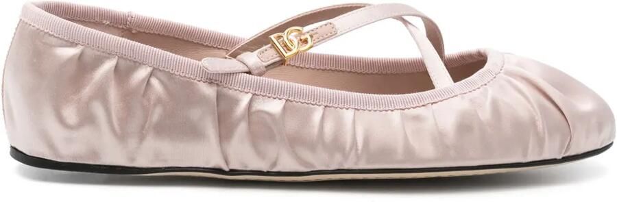Dolce & Gabbana Ballerina's met logogesp Roze