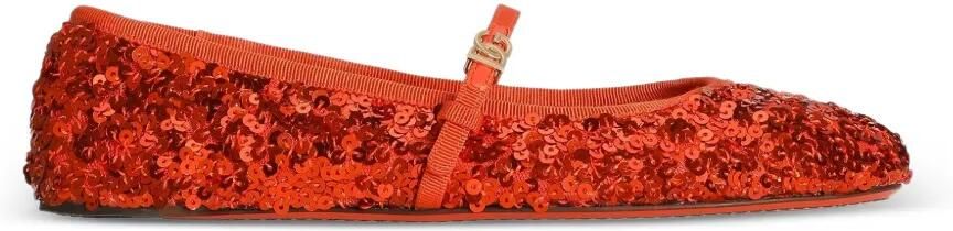 Dolce & Gabbana Ballerina's met pailletten Rood