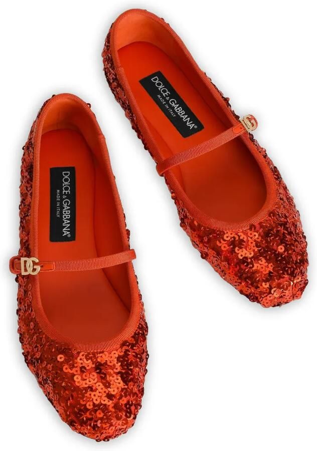 Dolce & Gabbana Ballerina's met pailletten Rood - Foto 2