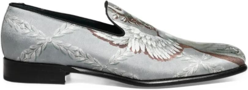 Dolce & Gabbana Baroque Angel velvet loafers Grijs