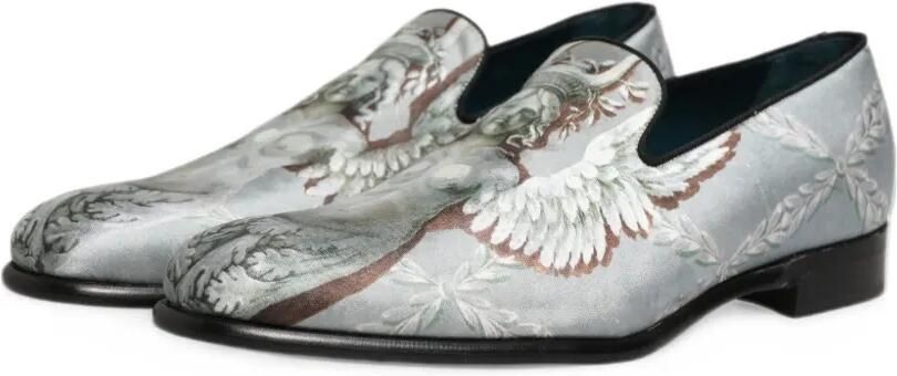 Dolce & Gabbana Baroque Angel velvet loafers Grijs - Foto 2