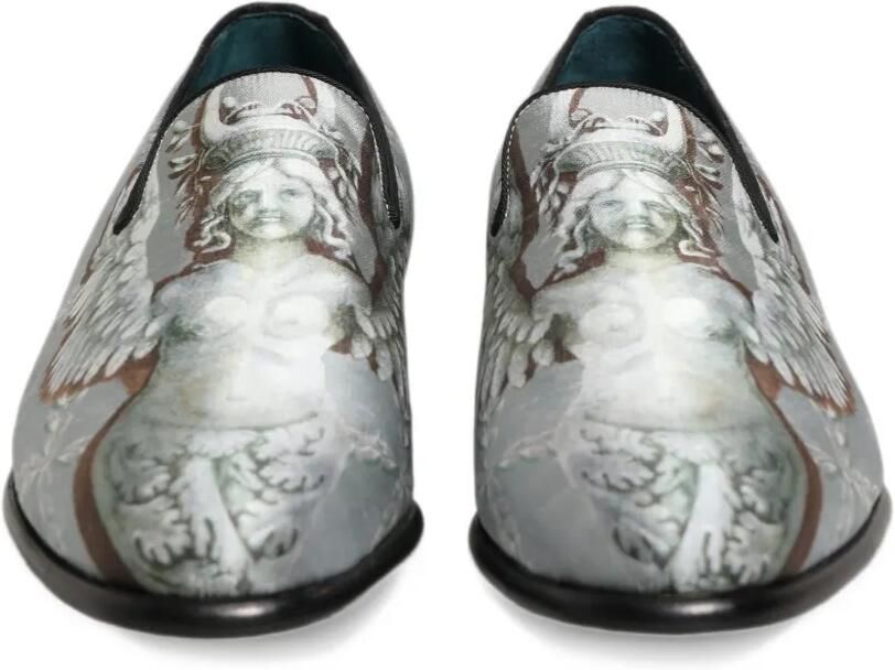 Dolce & Gabbana Baroque Angel velvet loafers Grijs - Foto 3