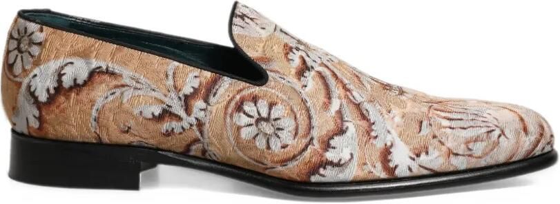 Dolce & Gabbana Baroque brocade loafers Beige