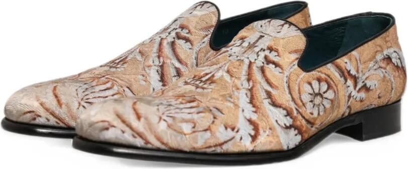 Dolce & Gabbana Baroque brocade loafers Beige - Foto 5