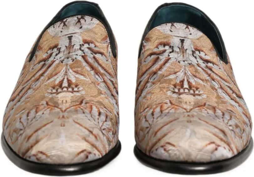 Dolce & Gabbana Baroque brocade loafers Beige - Foto 3