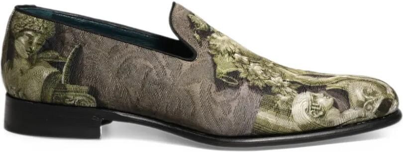 Dolce & Gabbana baroque-print loafers Groen