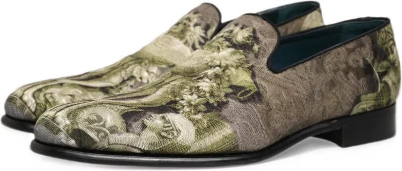 Dolce & Gabbana baroque-print loafers Groen - Foto 2