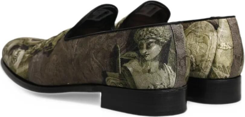 Dolce & Gabbana baroque-print loafers Groen - Foto 4
