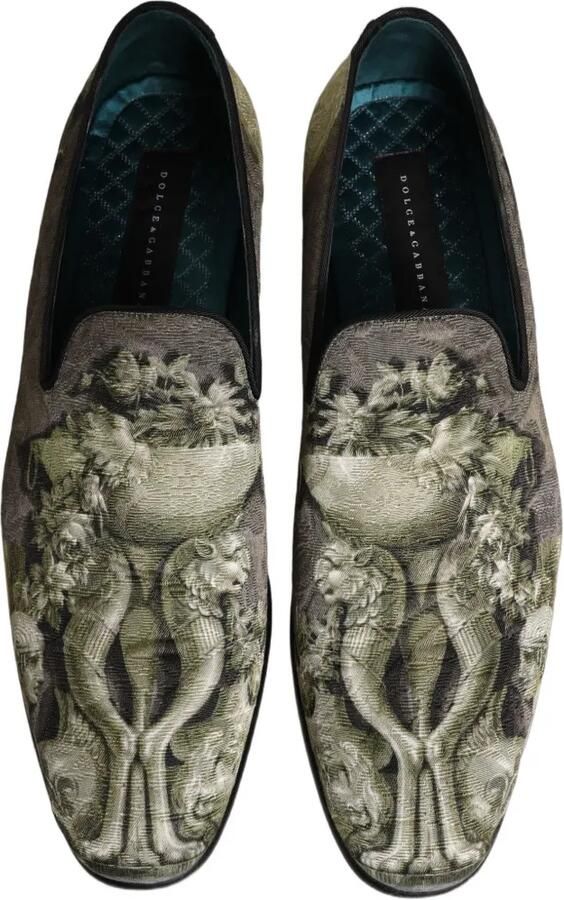 Dolce & Gabbana baroque-print loafers Groen - Foto 5