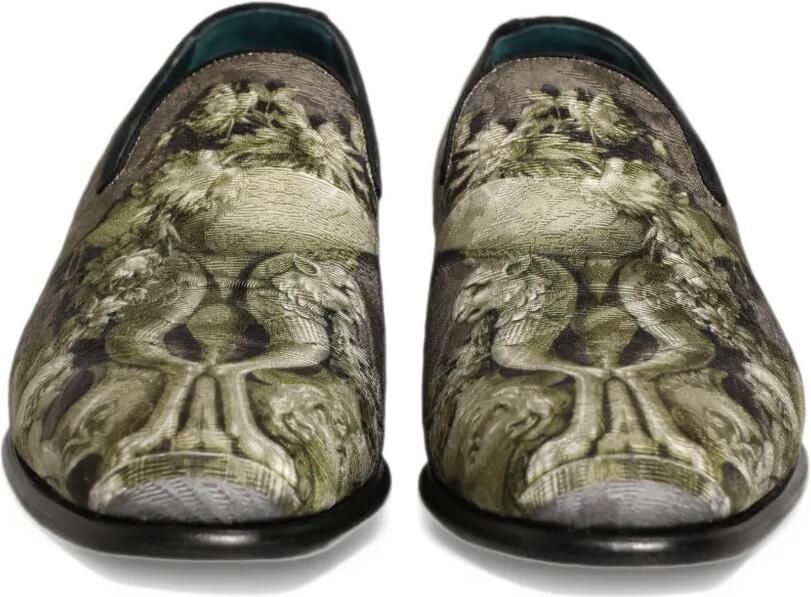Dolce & Gabbana baroque-print loafers Groen - Foto 3