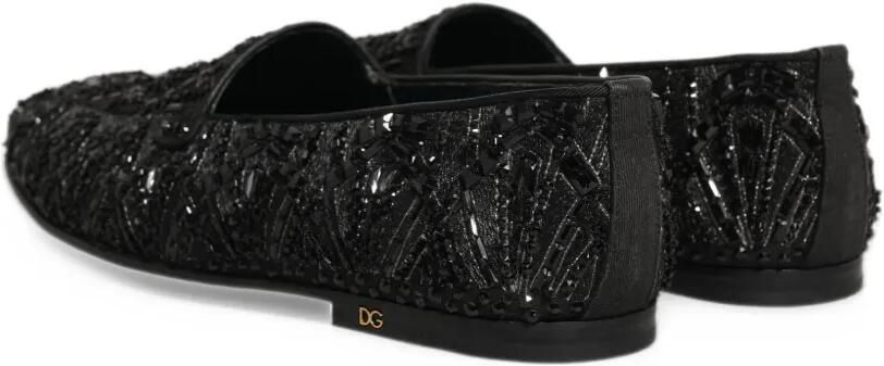 Dolce & Gabbana bead-embellished velvet loafers Zwart - Foto 3